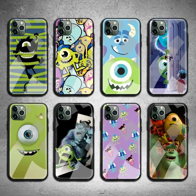 

disney Monsters, Inc. Mike Phone Case Tempered Glass For iPhone 13 12 11 Pro Mini XR XS MAX 8 X 7 6S 6 Plus SE 2020 cover