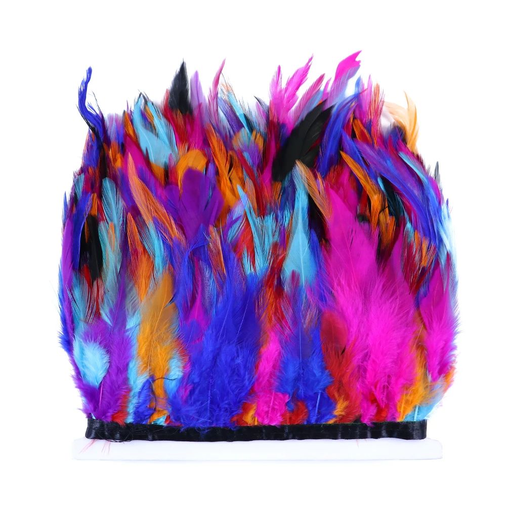 

10Meter/Lot Multicolor Chicken Feathers Fringe Trim for Crafts Sewing Trimmings Decor Rooster Feather Saddle Pheasant Plumes