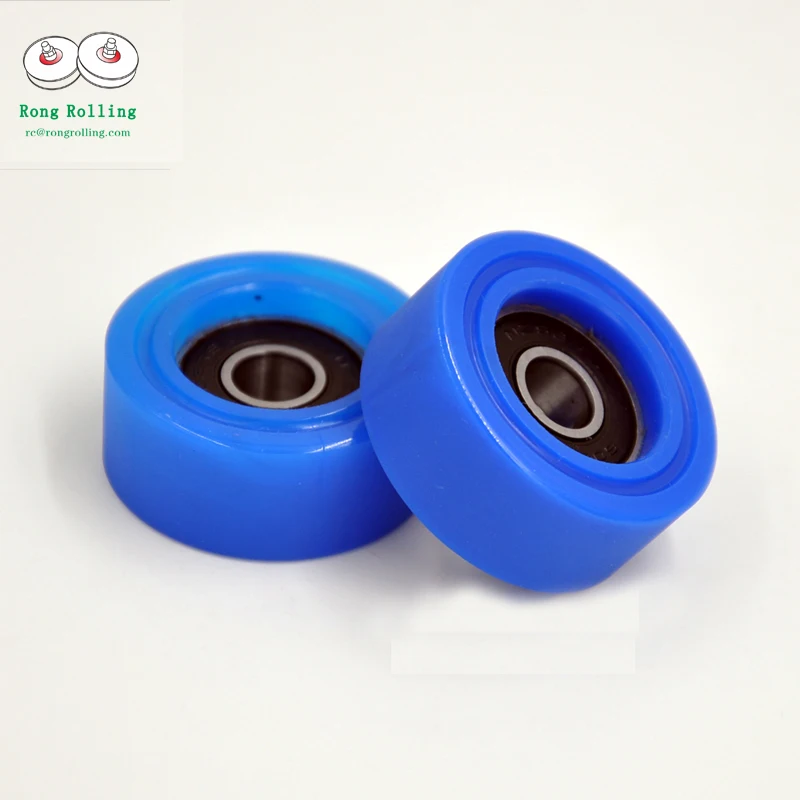

8*35*15 Rollers/pulleys/wheels diameter 35mm,thickness 15mm,polyurethane-coated bearing 608RS bore 8mm.equipment belt pulleys