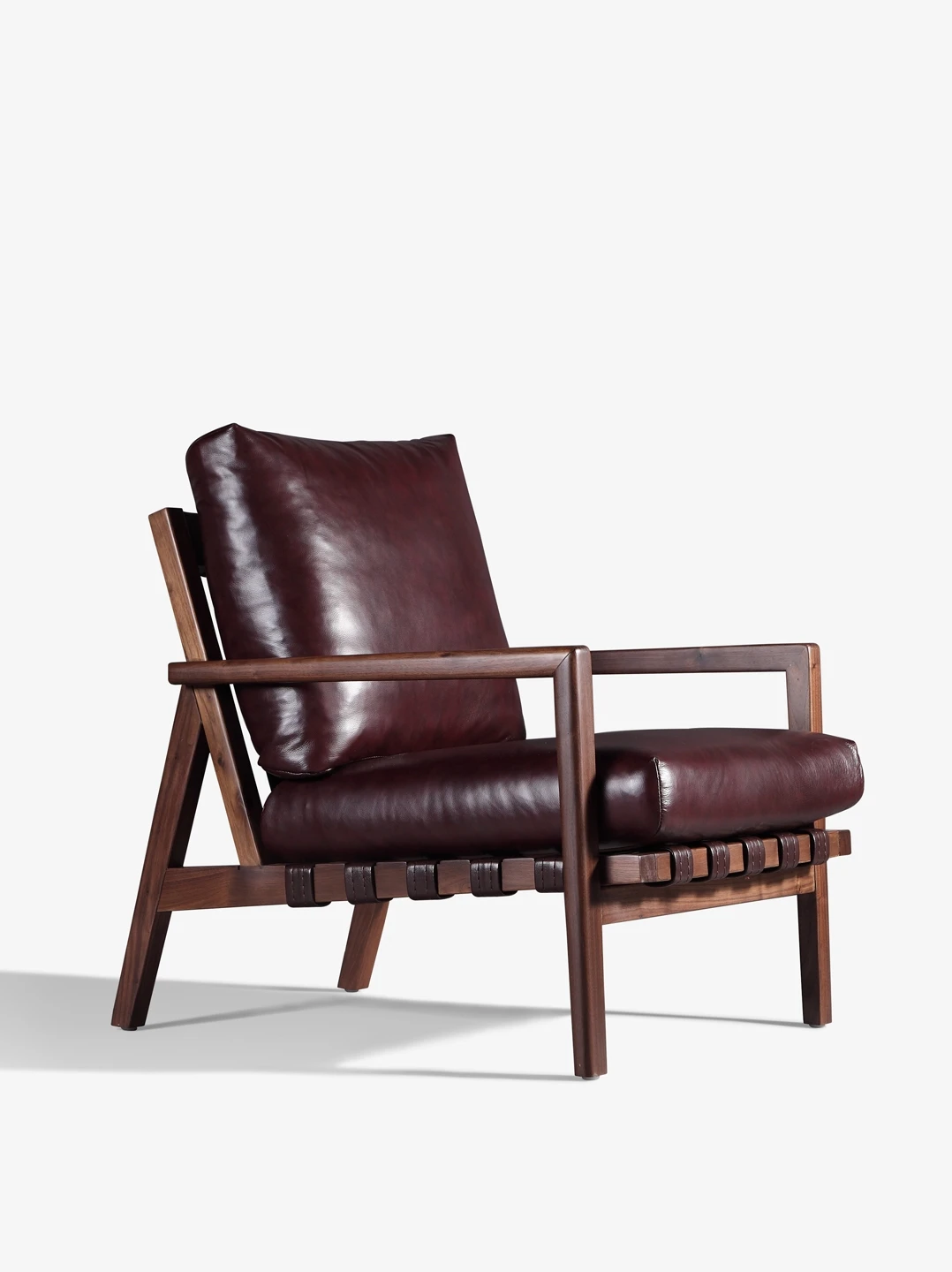 

Северо-американское Черное Кожаное Кресло из ореховой кожи, нордический минималистичный стул для отдыха