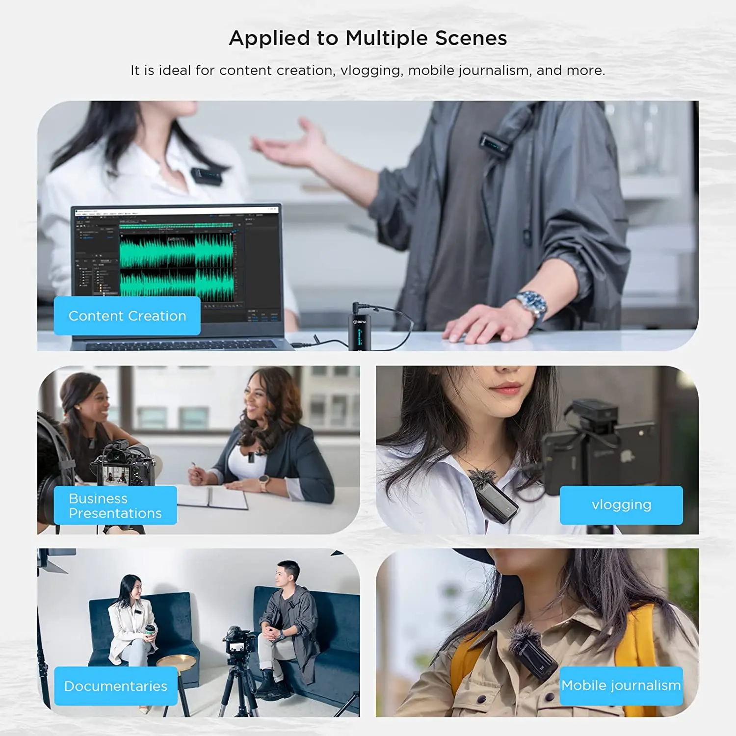 Беспроводной петличный микрофон BOYA профессиональная конденсаторная система с