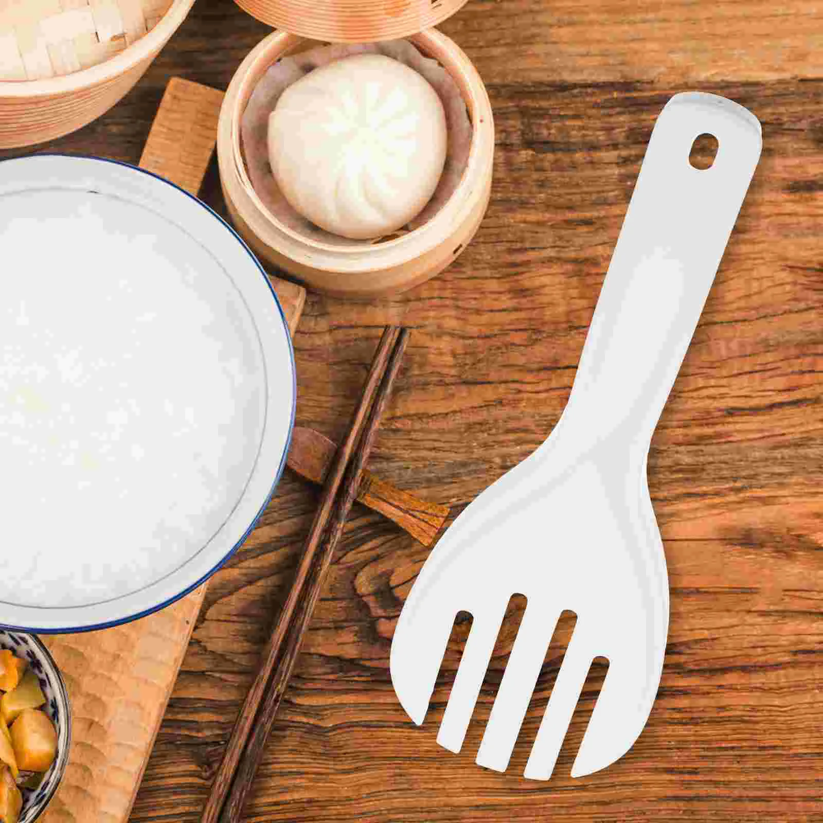 

2pcs Plastic Rice Spoon Thickened Durable Lightweight Kitchen Supplies for Home Restaurant Hotel (White) Spatula