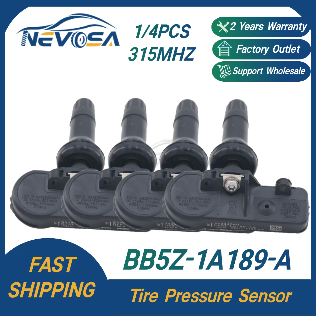 

Nevosa BB5Z-1A189-A Car Tire Pressure Gauge TPMS For Ford Taurus E-150 F-150 Lincoln Navigator MKS MKT MKZ Mercury Mariner Milan
