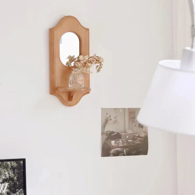 Новинка винтажное зеркало из массива дерева в стиле ретро для спальни крыльца