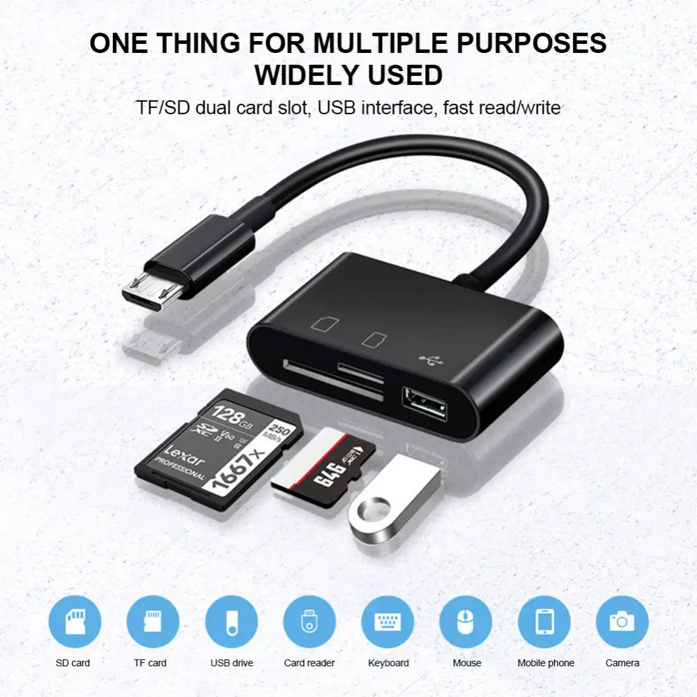 

Удобный адаптер Type-c, многофункциональный Usb-адаптер для Android, Usb-c, Otg-адаптер, портативный Otg-устройство для записи Tf, Sd-карт