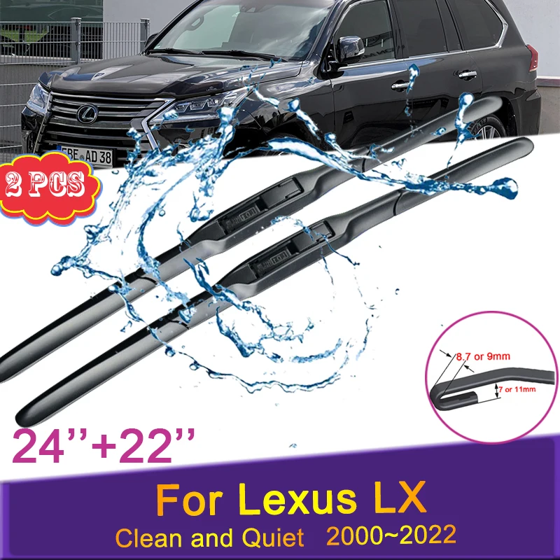 

Car Wiper Blades for Lexus LX 470 570 LX470 LX570 J201 J80 J300 2000~2022 Front Windshield Frameless Durable Rubber Accessories