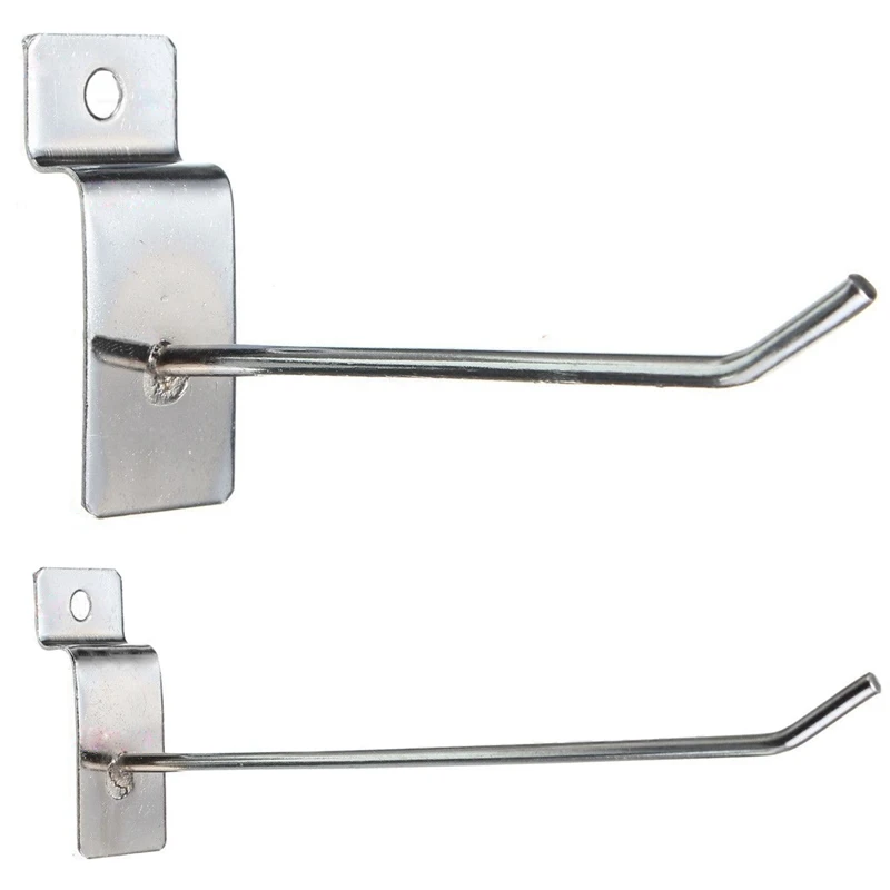 

50 X Slatwall Single Hook Pin Shop Display Fitting Prong Hanger 100Mm & 150Mm