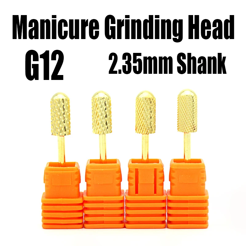 

1PC G12 Gold Manicure Grinding Head Nail Sanding Cap Milling Cutter For Manicure Pedicure Nail Drill Bit Foot Cuticle Clean Tool