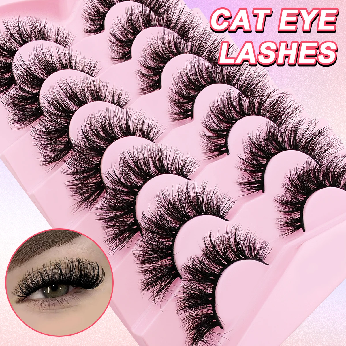 7 пар пушистых ресниц Натуральные Искусственные норковые накладные ресницы