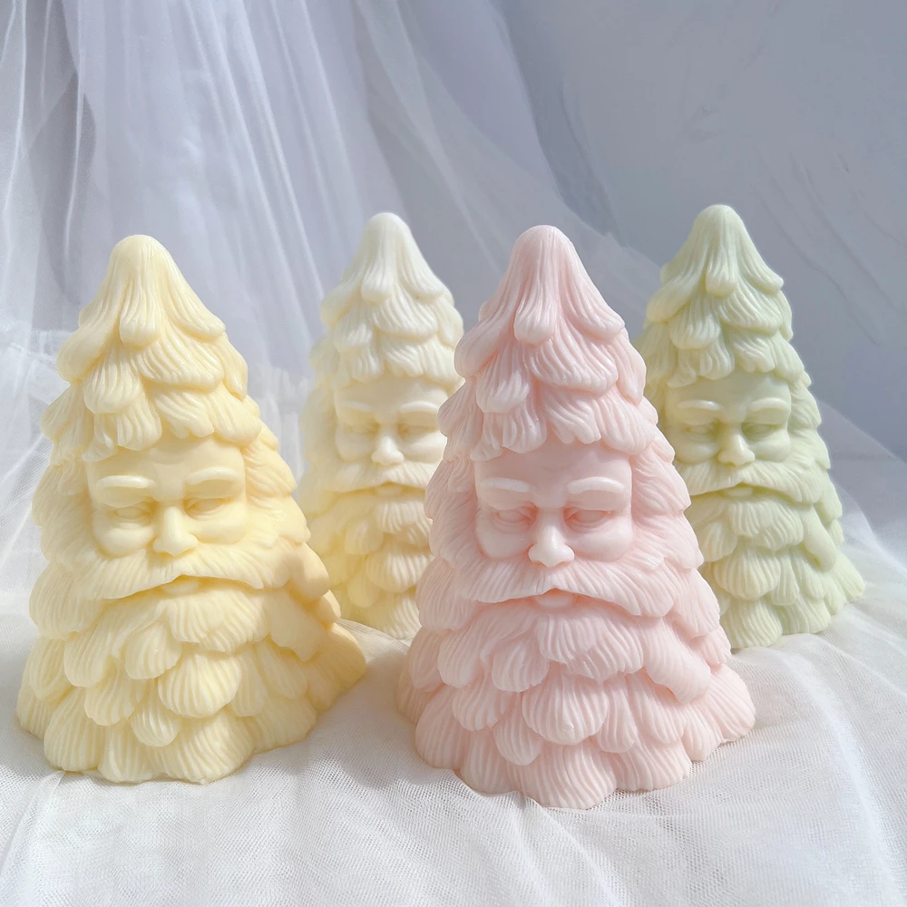 

Santa Claus Christmas Tree Candle Molds Dinner Cake Silicone Mold Soy Wax Silicone Mould Christmas Home Resin Decor