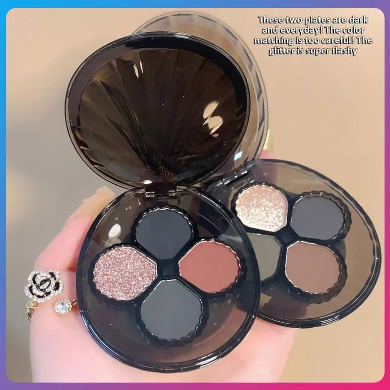 

Colorful Eyes Pigment Punk Cool Black Smoky Eyeshadow Shimmer Shiny Sequins Shell Eyeshadow 4 Color Eye Shadow Palette 1pcs