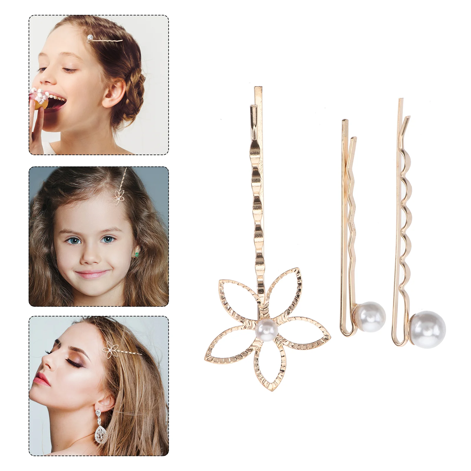 

15pcs Hair Clips Pearl Hair Pin Bobby Pin Fashion Decorative Hair Barrette for Women Girls