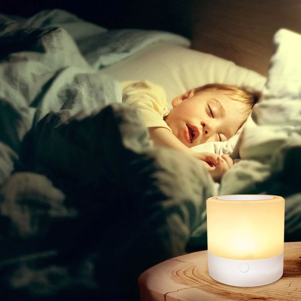 

LED Touch Night Light Portable USB Rechargeable Bedside Lamp Energy Save Children Bedroom Bedside Ornament Table 12Lights