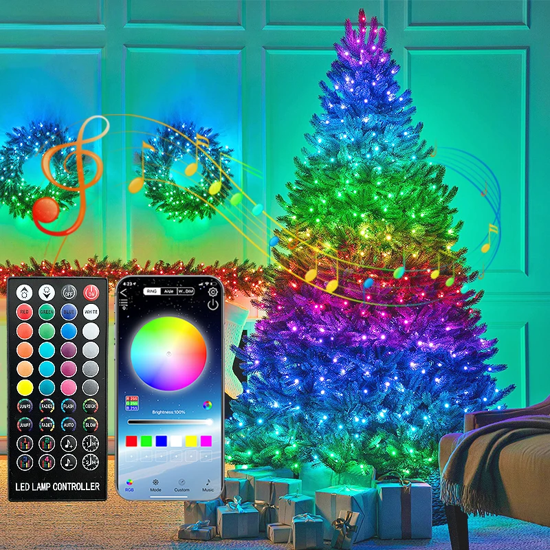 

Usb Rgb Светодиодная лента, сказочное освещение, приложение для управления фотографиями, украшение для рождественской елки, уличное праздничн...