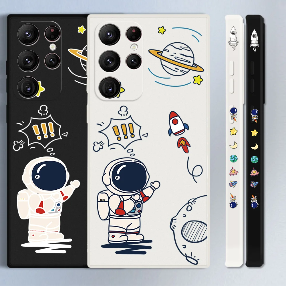 

Astronaut Phone Case For Samsung Galaxy S22 S21 Ultra S20 FE S10 Plus S10E Soft Silicone Cover For Samsung Note 20 Ultra 10 Plus