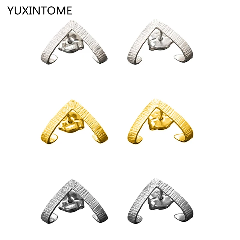 

925 Sterling Silver Ear Needle Triangle Stud Earrings for Women Minimalist Geometry Earrings Fashion Retro Jewelry Accessories