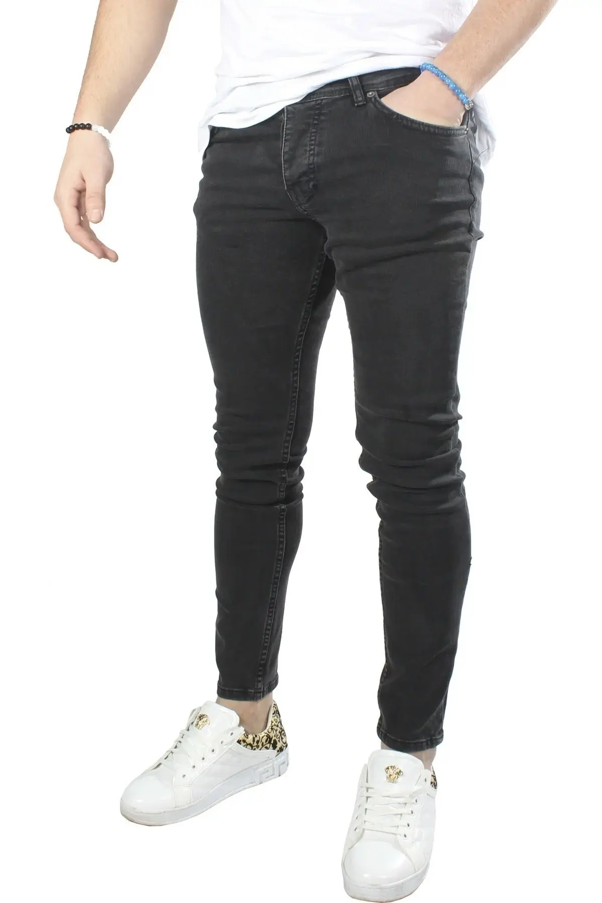 Men's Clothing Denim Pants For Man Trousers Men's Jeans Slim Fit Strech Flexible Fashion Tight-Fitting Stylish Casual