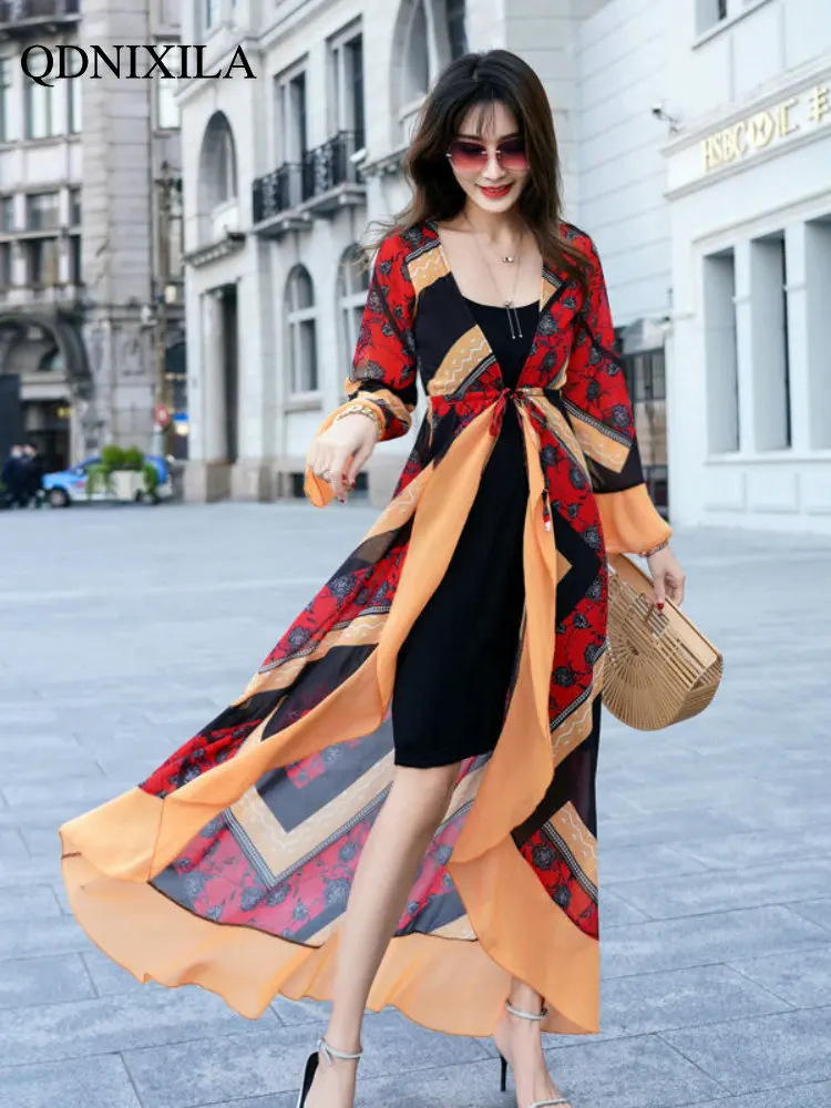 

Summer Outfits for Women 2023 Beach Dress Women's Shirt & Blouse Long Sunscreen Chiffon Shirt Beach Cover Ups for Women