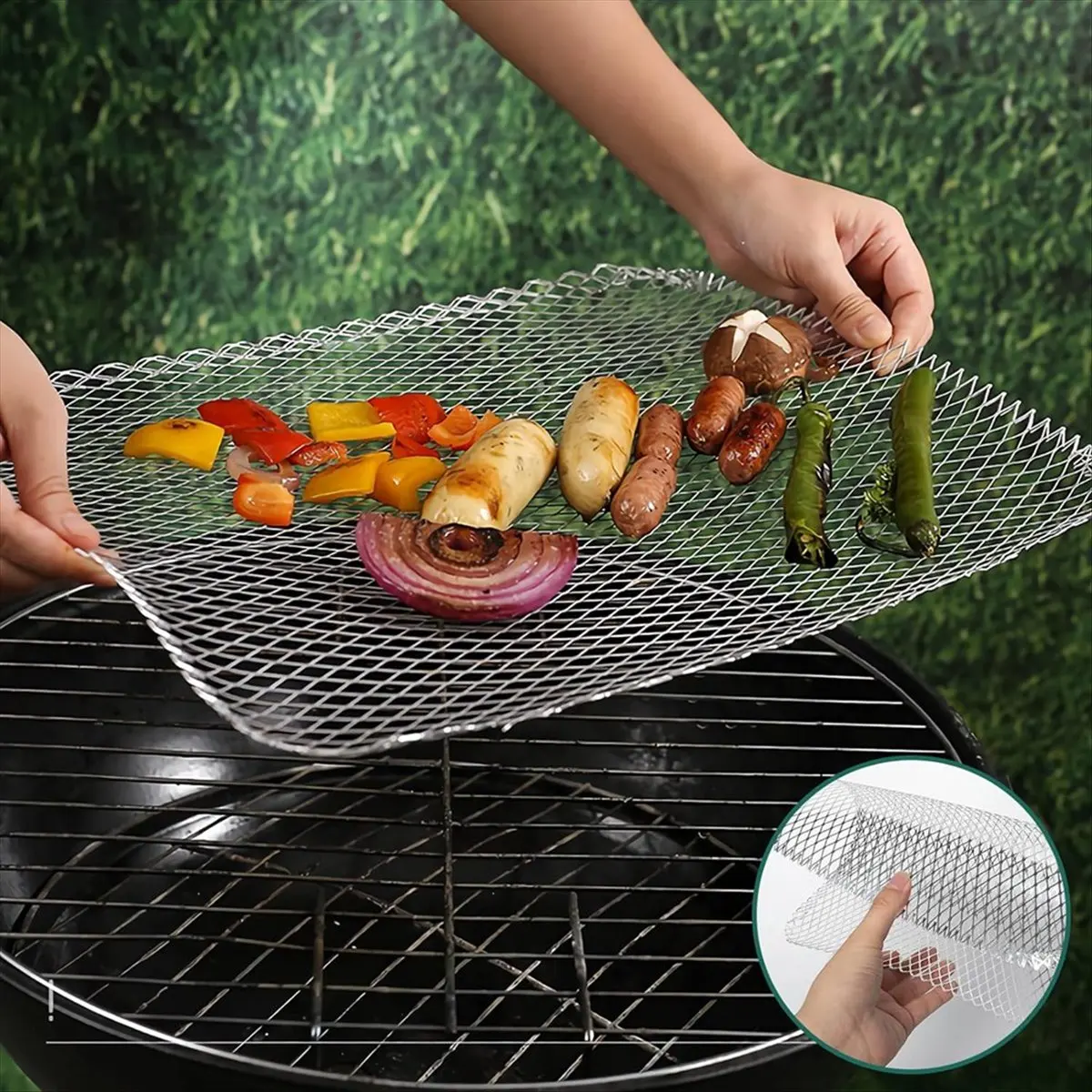 Фото ABNQ Grill Topper, одноразовые подкладки для гриля, 10 штук, для использования на открытом воздухе, одноразовые вкладыши для гриля. №4
