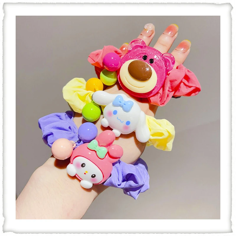 

Kawaii Sanrio Hello Kitty Scrunchie Anime Accessories Melody Kuromi Comfortable Headband Hairpiece Good Elasticity Decor Gift