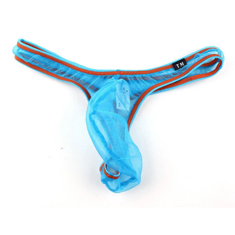 

Men Thin Ice Silk Mesh Thong Low Waist Sheer Stretch Bikini Briefs Bulge Pouch Underwear Soft Comfortable Breathable Panties A50