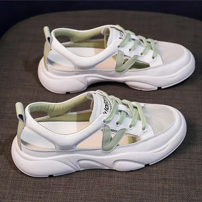 Women Casual Sports Breathable Sandals Shoes Fashion Walking Mesh White Flat Shoes Women 2022 Tenis Feminino Female Shoes Summer