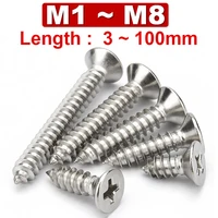 304 stainless steel cross countersunk head self tapping screws wood screws flat head extension screws m1m1 2m1 4m1 5m8 bolt