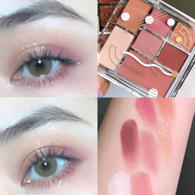 

Waterproof 7-Color Vitality Girl Eyeshadow Palette,Fog-Free Matte, High-Gloss Blush, Multi-Functional Beauty