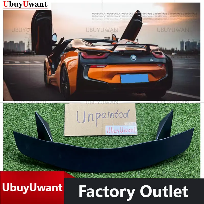 

For BMW i8 Car Styling Rear Spoiler Wing FRP Black And Carbon Fiber Spoiler Trunk Lip Boot Wing Decoration For BMW i8 2014-2019