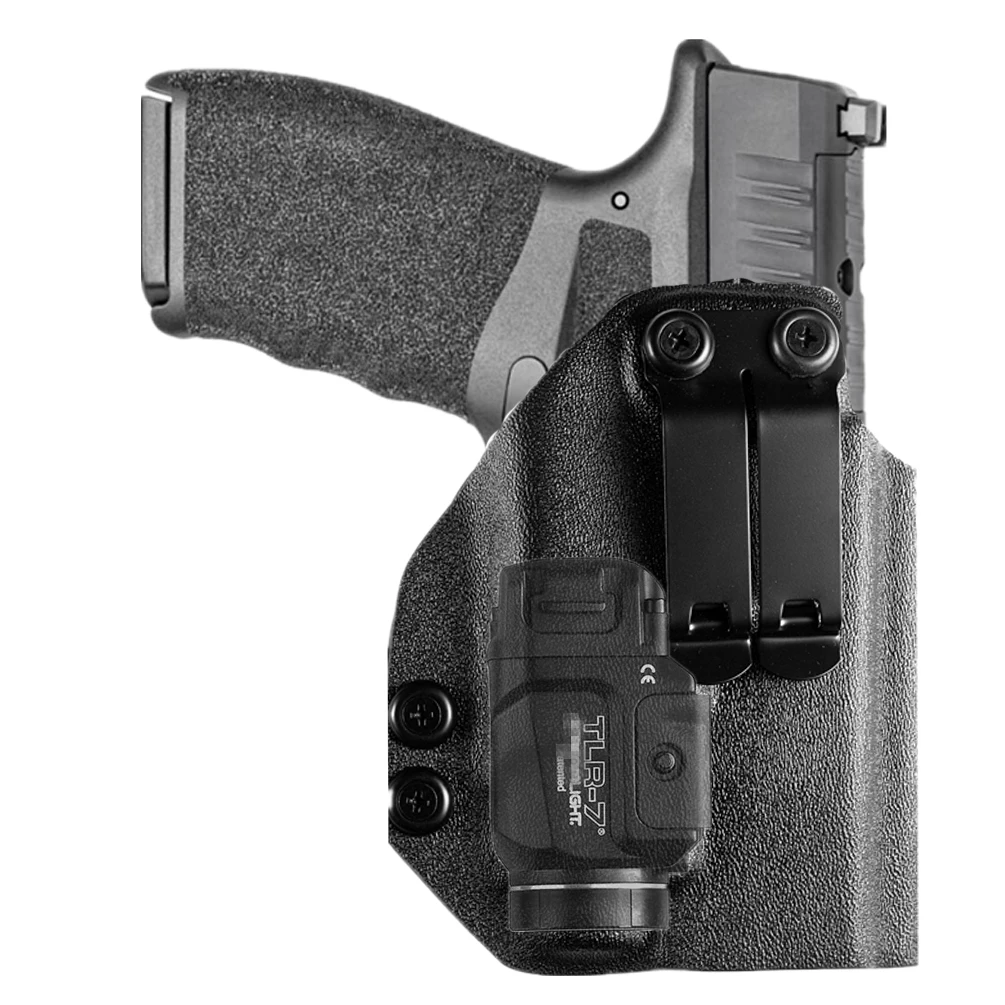 Фото Kydex кобура IWB для Спрингфилда Hellcat PRO с тактическим фонариком Streamlight TLR 7 TLR-8 TLR-8A светильник для скрытого ношения №1