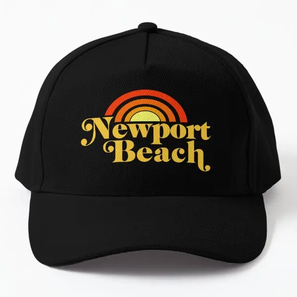 

Retro Newport Beach California Baseball Cap Hat Casquette Boys Mens Sport Outdoor Black Solid Color Summer Fish Sun Casual