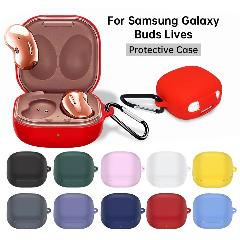 Silicone Protective Case For Samsung Galaxy Buds2 Live/Buds Pro Wireless Earphone Cover With Hook Galaxy Buds Live Earbuds Cover
