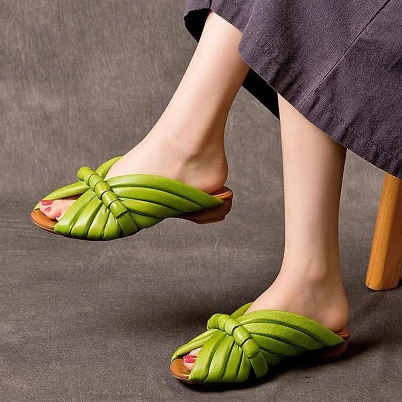 Женские тапочки на плоской подошве повседневные мягкие туфли-лодочки