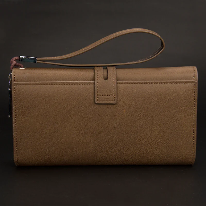 Wallet Male Clutch Wallets Large Phone Bag Unique Design Men Purse Turnover Handbag Multifunction Card Holder Wallet Top Brand