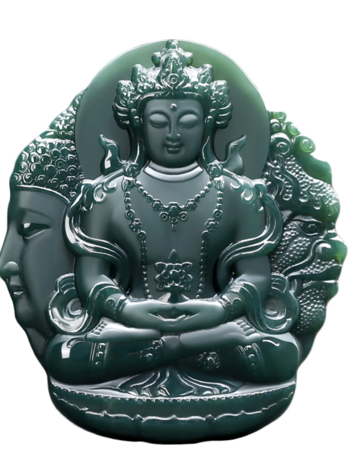 Новый подлинный нефритовый кулон Hetian между одной мысли Синьцзянский зеленый