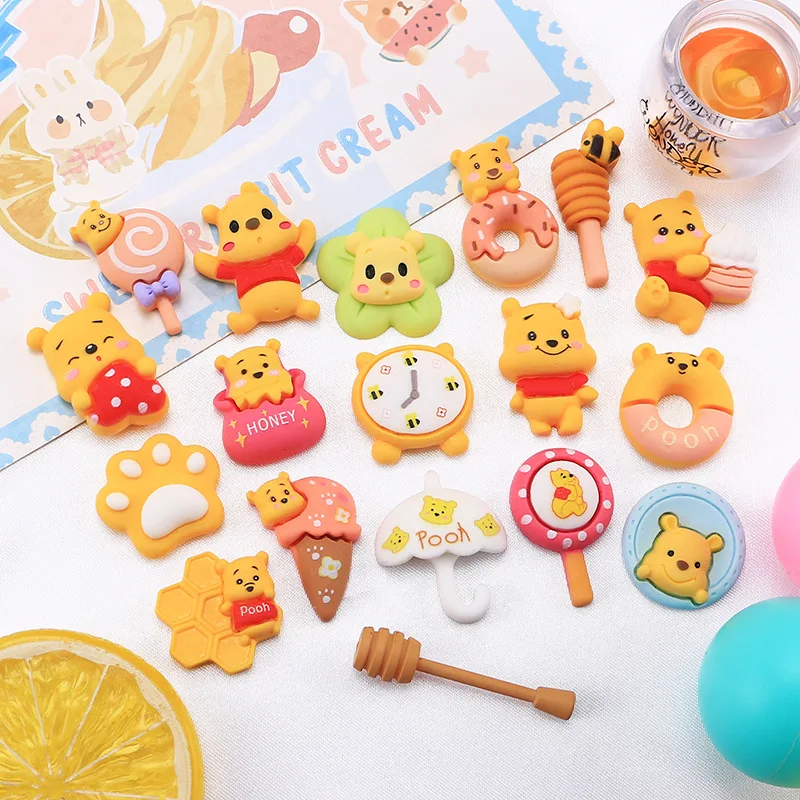 

Disney Winnie The Pooh Bear Kawaii DIY Jewelry Scrapbook Phone Cases Accessories DIY Hairpin Accessories Craft Girls Decoration