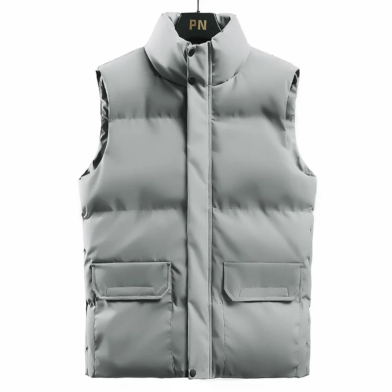 

Модная мужская куртка, жилет без рукавов, осенняя Корейская термомодная женская повседневная куртка, мужской хлопковый жилет, утепленная безрукавка