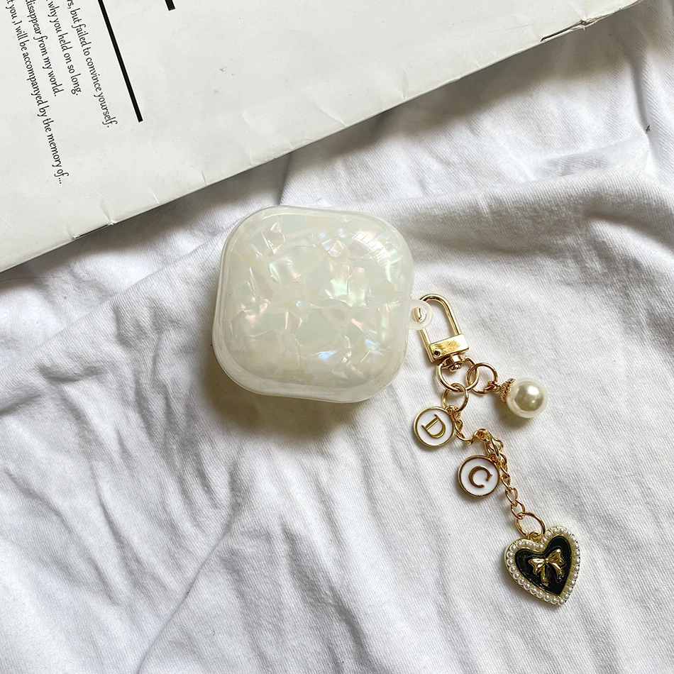 

Роскошный чехол с надписью и жемчужной цепочкой для Samsung Galaxy buds 2 /buds live /buds PRO, силиконовый чехол для наушников с подвеской