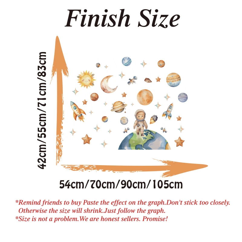 Большой космический и галактический ракетный астронавт наклейка на стену