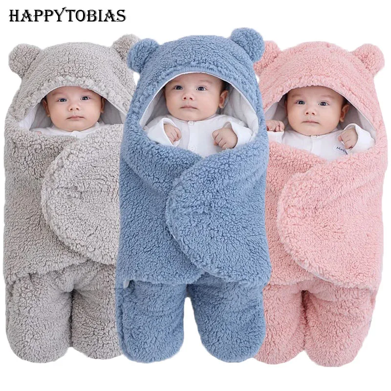 

Happytobias Fluffy Soft Newborn Baby Sleeping Bags Baby Wrap Blankets Bedding Envelope Fleece Infant Sleepsack 0-6-9 Month S01