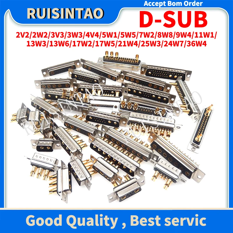 Фото 1 шт. D-SUB 2V2 2W2 3V3W3 7W2 8W8 9W4 13W3 13W6 17W2/5 21W4 25W3 24W7 36W4 30A 40A позолоченный мужской и женский сильноточный разъем №1