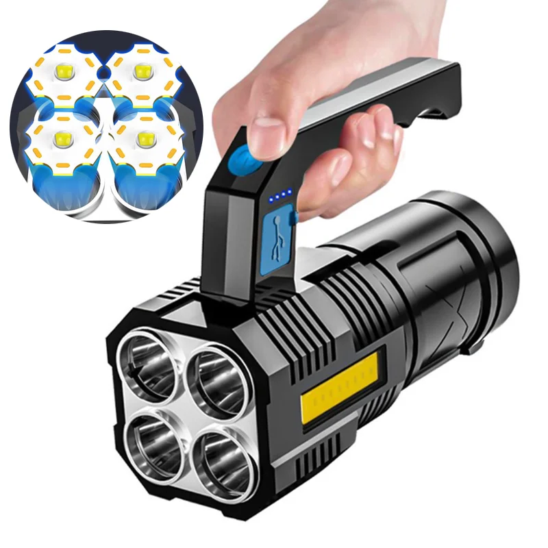 

Портативные фонарики, ручной фонарь, портативная лампа для кемпинга, мощная фонарик с длинной подзарядкой от USB, новинка, наружное освещение