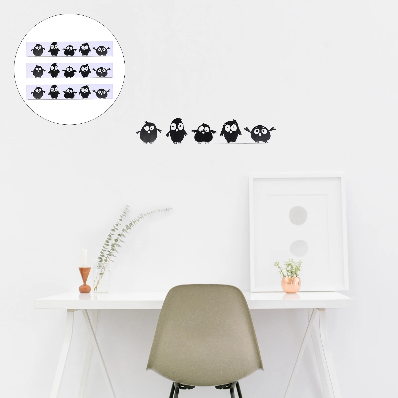 

3pcs Creative Cartoon Wall Decals Decorative Stickers Wall Stickers Background Sticker