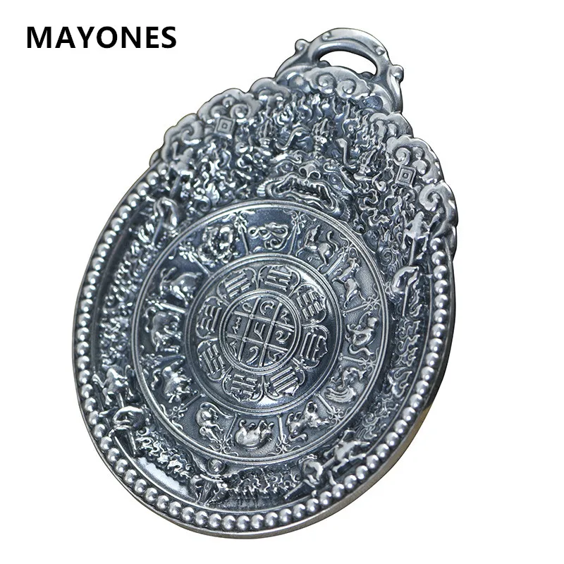 990 футов серебряный Ретро мужской микро резной санскрит шурангама мантра полный