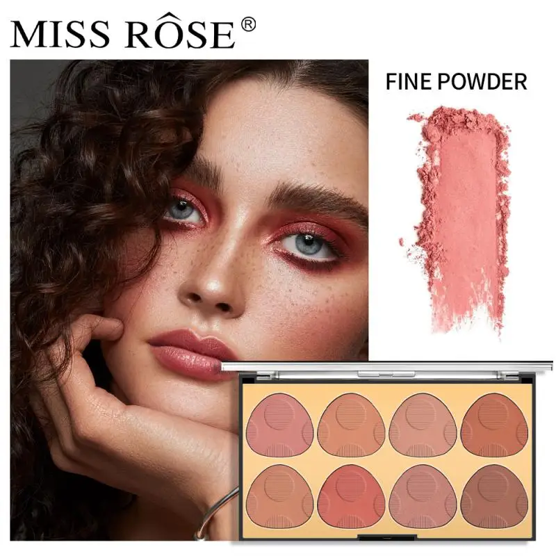 

8Color Cocoa Rose Blush Plate Makeup Lasting Blusher Pigment Matte Rouge Fine Powder Blush Eyeshadow Highlighter Contour Palette