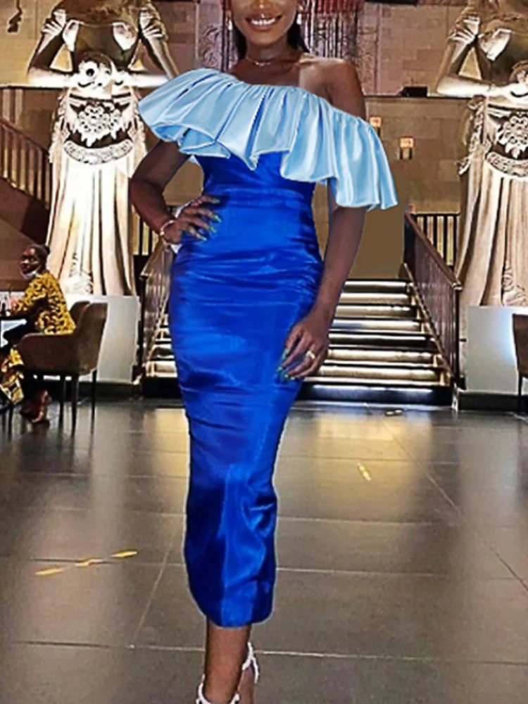 

Women Dress Off Shoulder Party Bodycon Shiny Patchwork Tulle Sexy Sheath Evening Birthday Celebrity Runway Night Out Robes Gowns