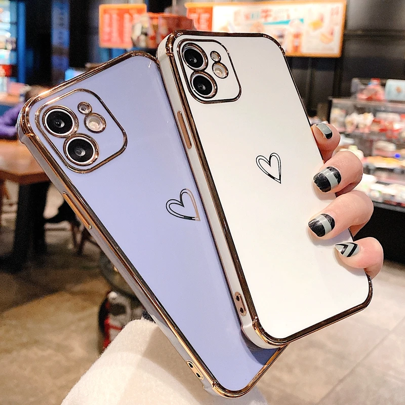 

Luxury Soft Silicone Love pattern Phone Case For iphone 11 12 Pro Max XS X XR 7 8 Plus mini SE 2020 Shockproof Cases Cover