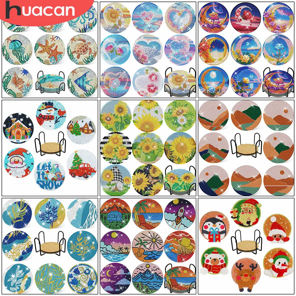 

HUACAN Алмазная картина, мультяшный табломат, мозаика, цветок, животное, вышивка 5D, сделай сам, украшение для дома