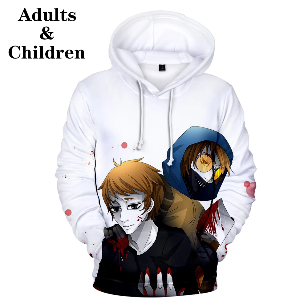 

Creepypasta Hoodie Kids Adult Cartoon Fashion 3D Hoodies Men Women Autumn Winter Casual Pullovers Harajuku Popular Anime Clothes