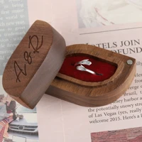 custom leaf shaped wooden ring box engagement proposal wedding ring bearer box personalized name date jewelry storage gift boxes